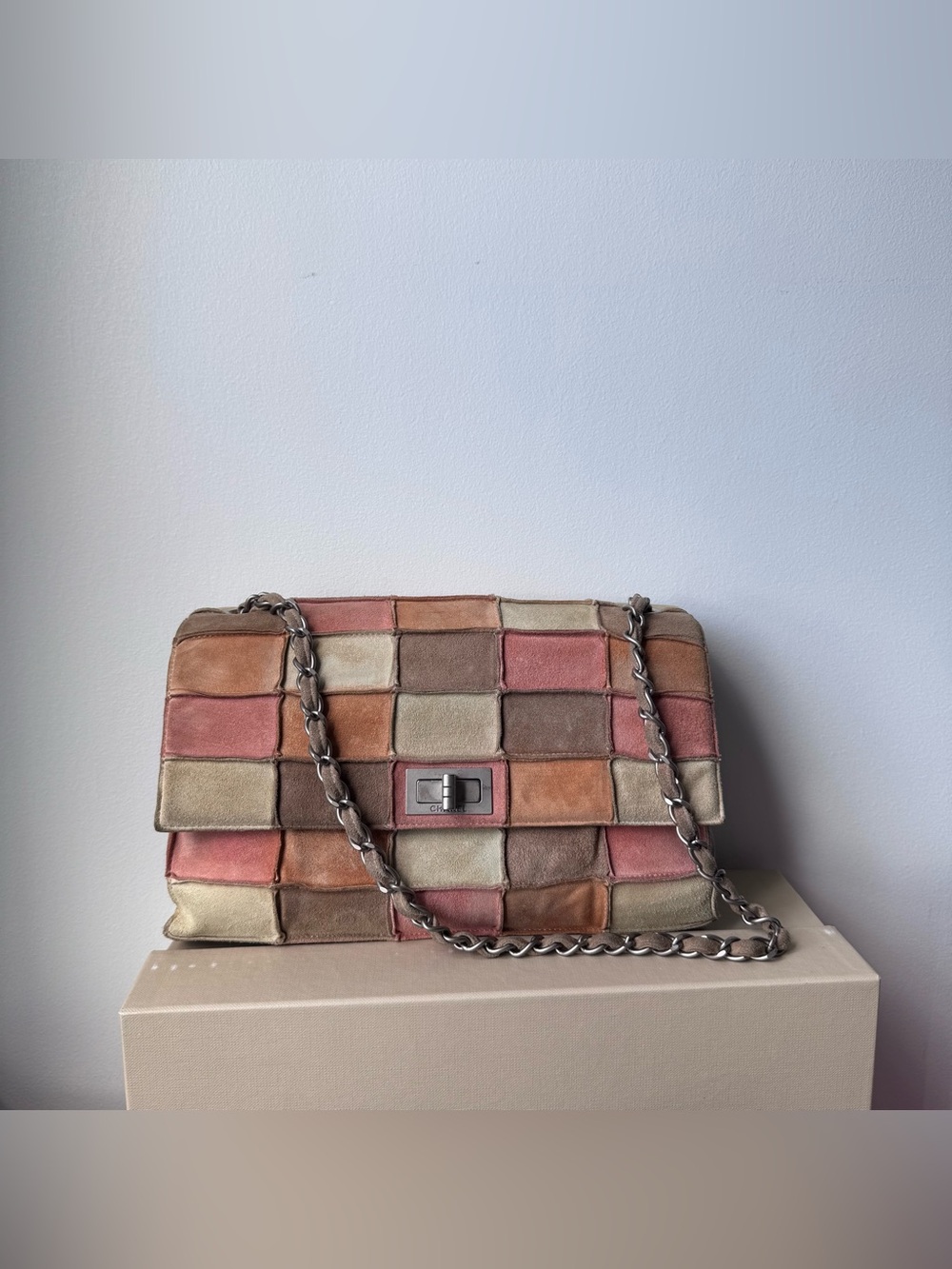CHANEL 2.55 Reissue Suede Patchwork Bag
